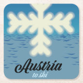 Österreich für Ski Rechteckiger Pappuntersetzer (Vorderseite)