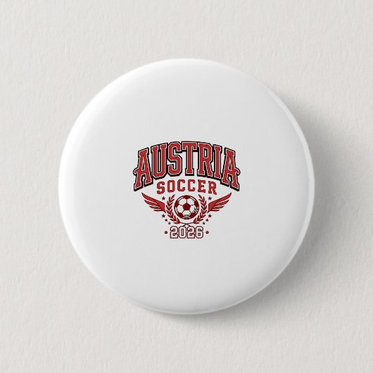 Österreich Fußball 2026 Fußball Fett Land Typograf Button (Vorderseite)