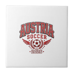Österreich Fußball 2026 Fußball Fett Land Typograf Fliese