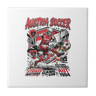 Österreich Fußball Skelett Stürmer Nationen Poster Fliese
