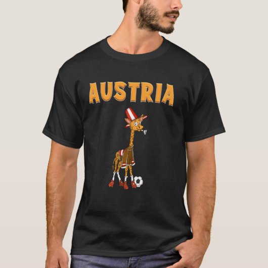 Österreich Giraffe Austrian Fans T-Shirt (Vorderseite)