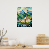 Österreich Hauptstadt salzburg skyline Poster (Küche)