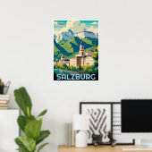 Österreich Hauptstadt salzburg skyline Poster (Heimbüro)