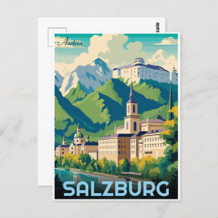 Österreich Hauptstadt salzburg skyline Postkarte
