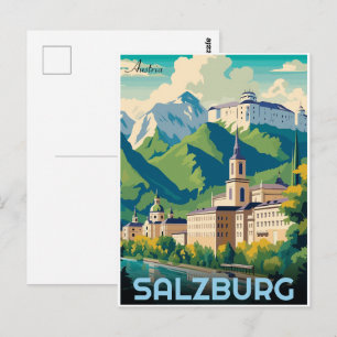 Österreich Hauptstadt salzburg skyline Postkarte