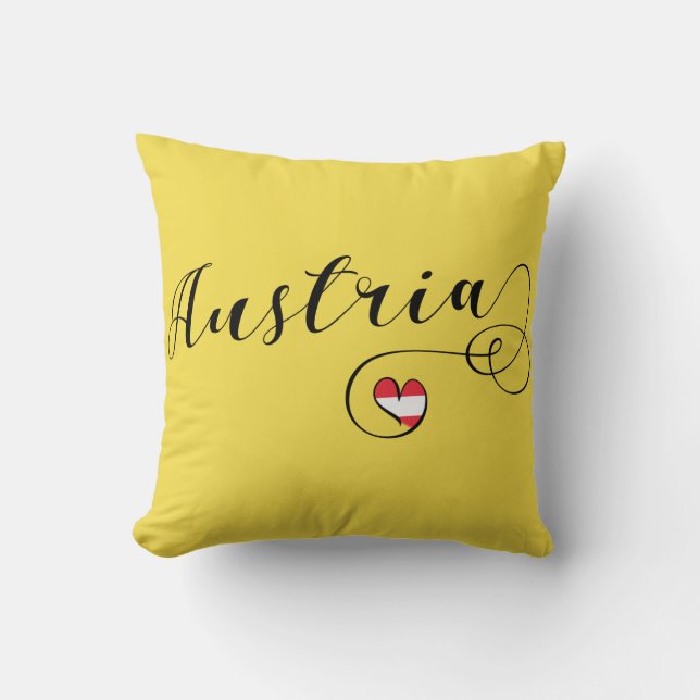 Österreich Heart Throw Cushion, Wien Kissen (Vorderseite)
