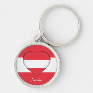 Österreich & Herz, österreichische Flaggenmode /sp Schlüsselanhänger