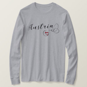 Österreich Herz-T - Shirt, österreichische Flagg T-Shirt