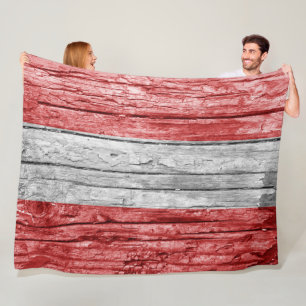 Österreich Holzflagge Fleecedecke