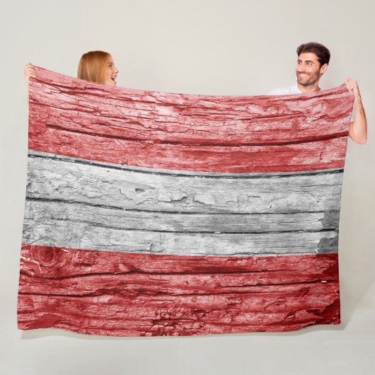 Österreich Holzflagge Fleecedecke (Beispiel)