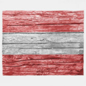 Österreich Holzflagge Fleecedecke (Vorderseite (Horizontal))