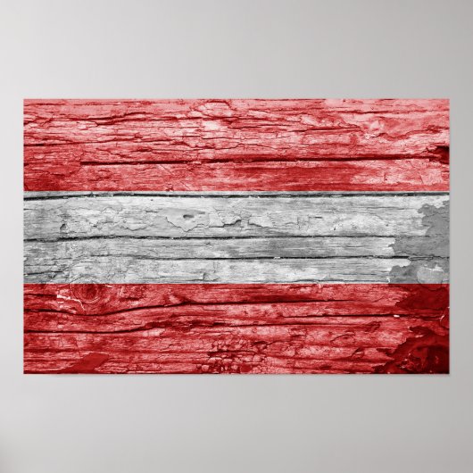 Österreich Holzflagge Poster (Vorne)