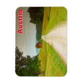 Österreich Holzhütte und Weg Magnet (Vertikal)