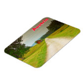 Österreich Holzhütte und Weg Magnet (Linke Seite)