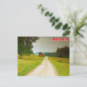 Österreich Holzhütte und Weg Postkarte (Stehend Vorderseite)