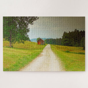Österreich Holzhütte und Weg Puzzle