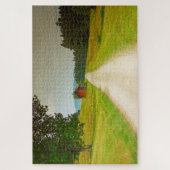 Österreich Holzhütte und Weg Puzzle (Vertikal)