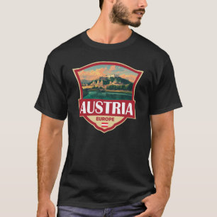 Österreich Illustration Retro Abzeichen T-Shirt