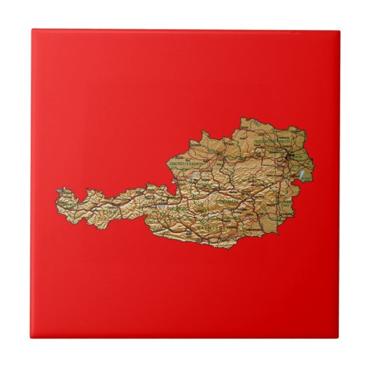 Österreich Karte Fliese (Vorderseite)