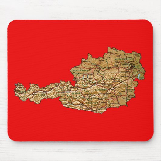 Österreich-Karte Mousepad (Vorne)