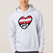 Österreich Ländercode Flag Herz AUT Hoodie (Vorderseite)