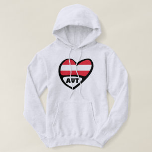 Österreich Ländercode Flag Herz AUT Hoodie
