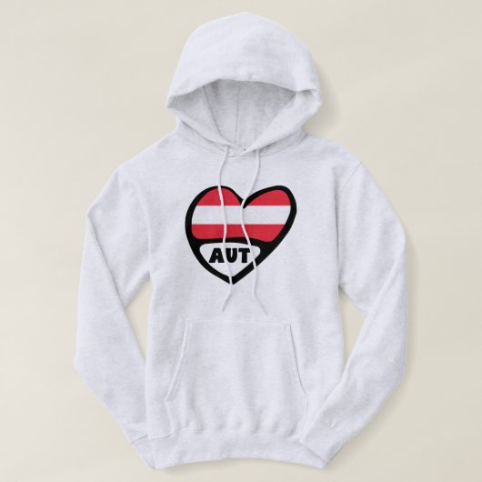 Österreich Ländercode Flag Herz AUT Hoodie (Design vorne)