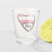 Österreich Ländercode Flag Herz AUT Schnapsglas (Rückseite)