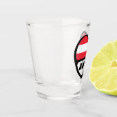 Österreich Ländercode Flag Herz AUT Schnapsglas (Links)