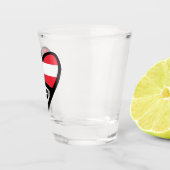 Österreich Ländercode Flag Herz AUT Schnapsglas (Rechts)