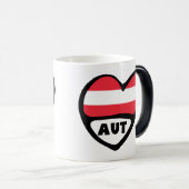 Österreich Ländercode Flag Herz AUT Verwandlungstasse (VorderseiteRechts)
