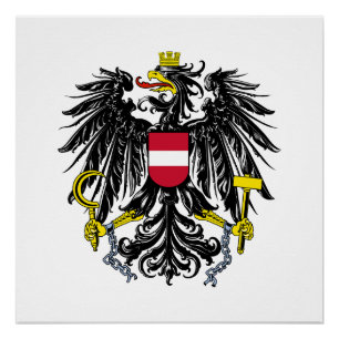 Österreich Landeswappen Symbol Emblem Flagge Poster