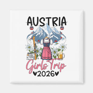Österreich Mädchen Reise 2026 Skiferien Magnet