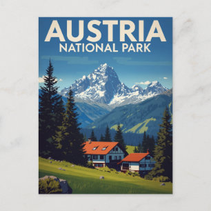 Österreich Nationalpark Alpen Chalets Postkarte