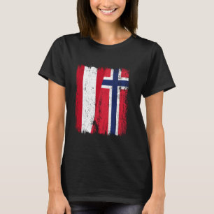Österreich Norwegen Halbflagge Österreichischer No T-Shirt