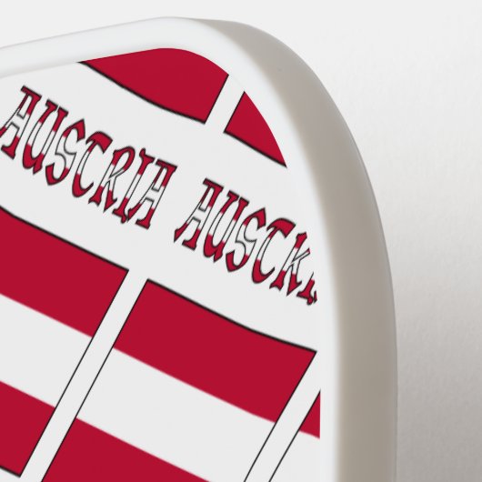 Österreich Österreichische Flagge geteerte schwarz Pickleball Schläger (Linke Seite)