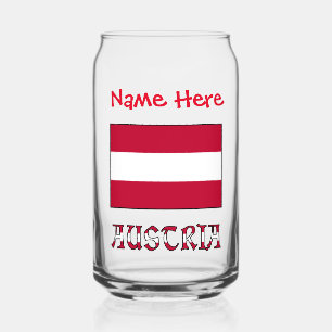Österreich Österreichische Flagge Rot Personalisie Dosenglas