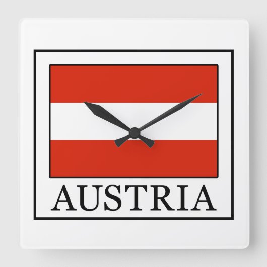 Österreich Quadratische Wanduhr (Vorderseite)