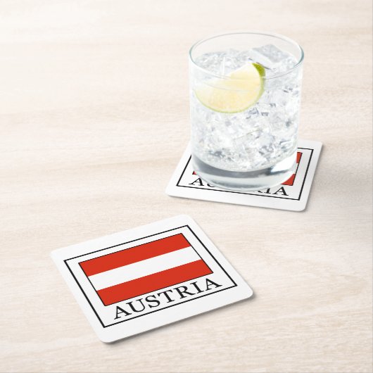 Österreich Rechteckiger Pappuntersetzer (Vor Ort)