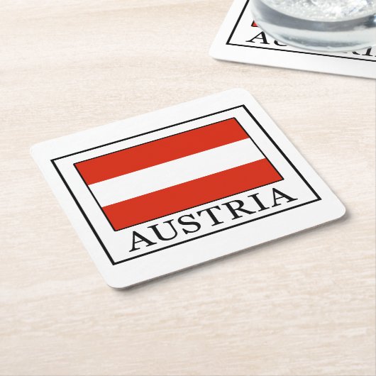 Österreich Rechteckiger Pappuntersetzer (angewinkelt)