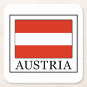 Österreich Rechteckiger Pappuntersetzer (Vorderseite)