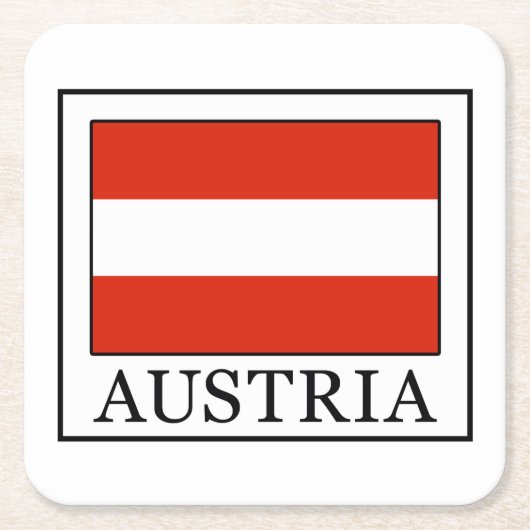 Österreich Rechteckiger Pappuntersetzer (Vorderseite)