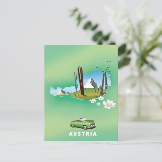 Österreich Reiseplakat Postkarte (Stehend Vorderseite)