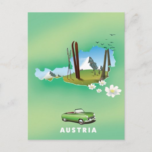 Österreich Reiseplakat Postkarte (Vorderseite)