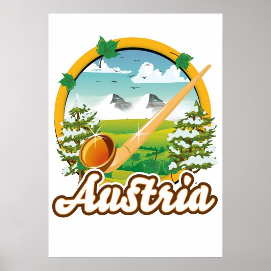 Österreich Retro-Reiselogo Poster (Vorne)