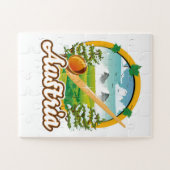 Österreich Retro-Reiselogo Puzzle (Horizontal)
