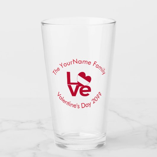 Österreich - Roter Brief-LIEBE Personalisiert Glas (Vorderseite)