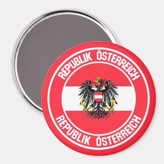 Österreich-RundEmblem Magnet (Vorderseite/Rückseite)