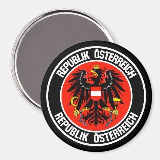 Österreich-RundEmblem Magnet (Vorderseite/Rückseite)