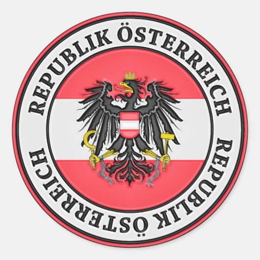 Österreich-RundEmblem Runder Aufkleber (Vorderseite)